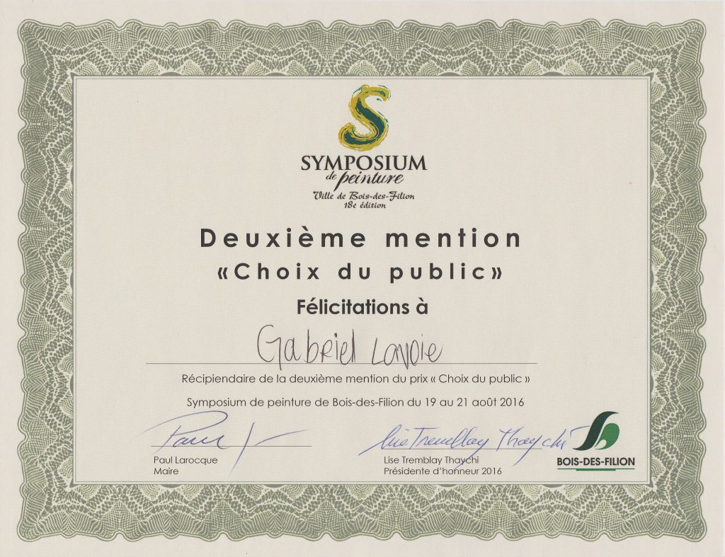 2ème Choix du Public 2016 gabriell